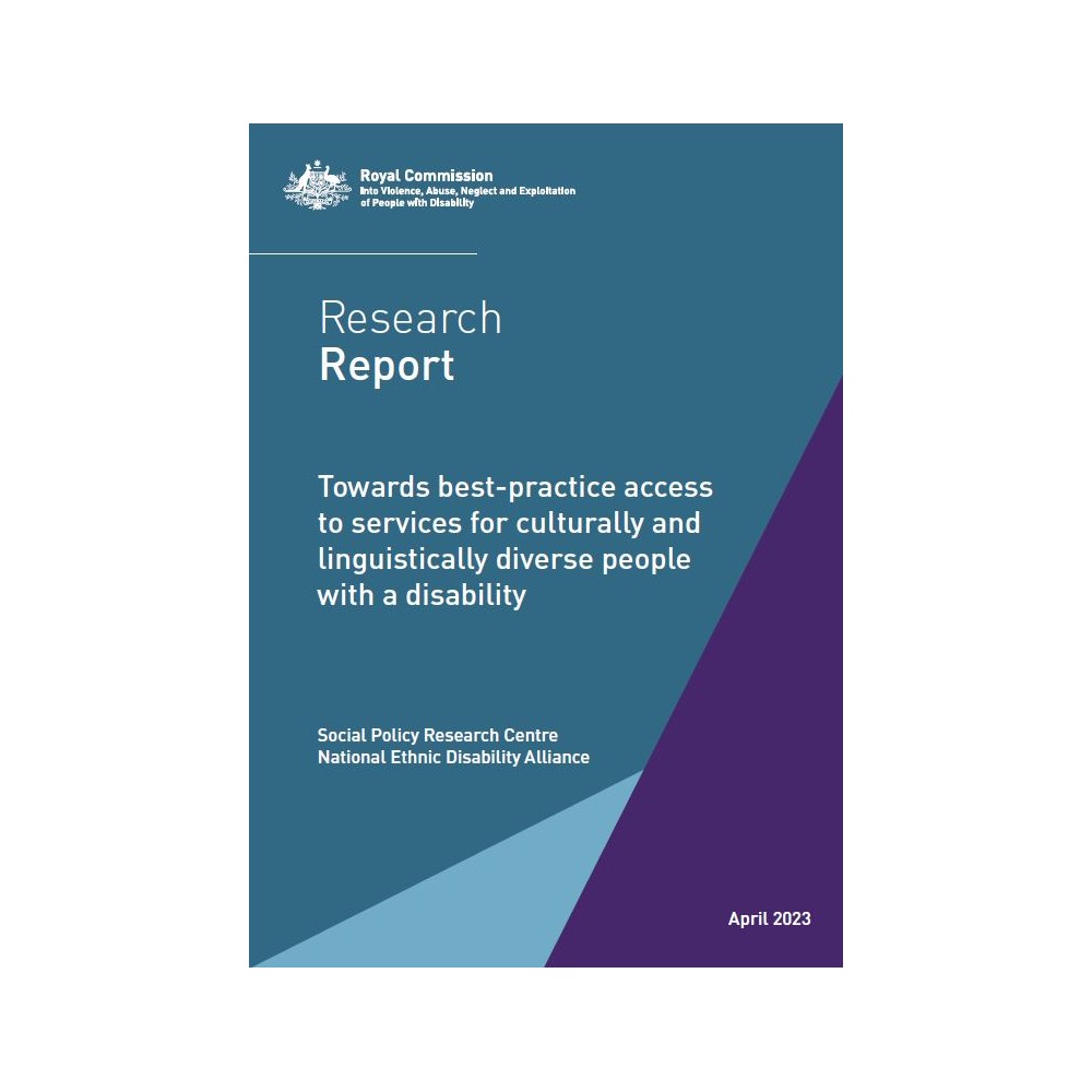 Research report - Towards best-practice access to services for culturally and linguistically diverse people with a disability