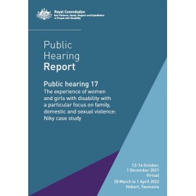 Public hearing 17 - The experience of women and girls with disability with a particular focus on family violence