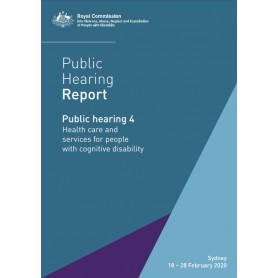 Public hearing 4 - Health care and  services for people  with cognitive disability